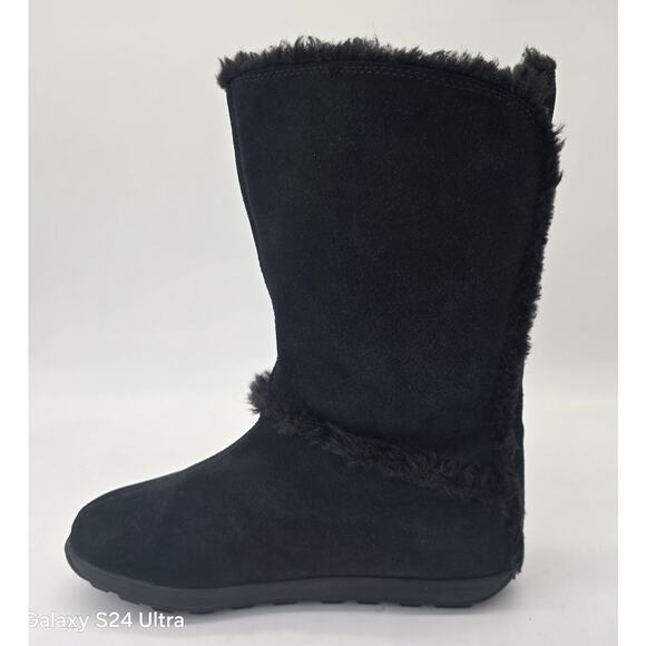 Timberland Mukluk Pullon Fur Boots Black Suede Winter Bootie Women's 8.5W - Picture 2 of 9